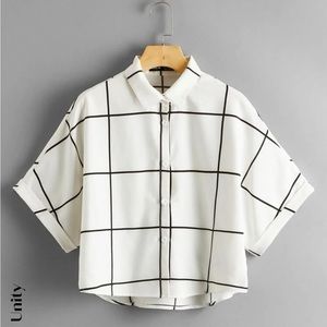 SHEIN cropped oversized blouse